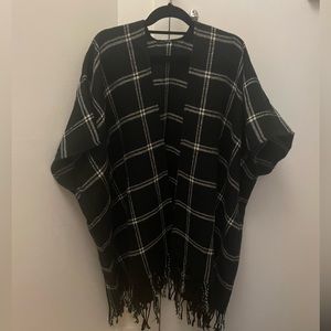 Plaid shawl/poncho